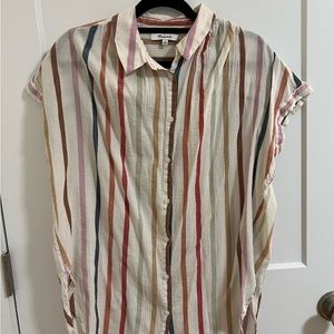 Madewell Crepe Rainbow Stripe Button Down Shirt